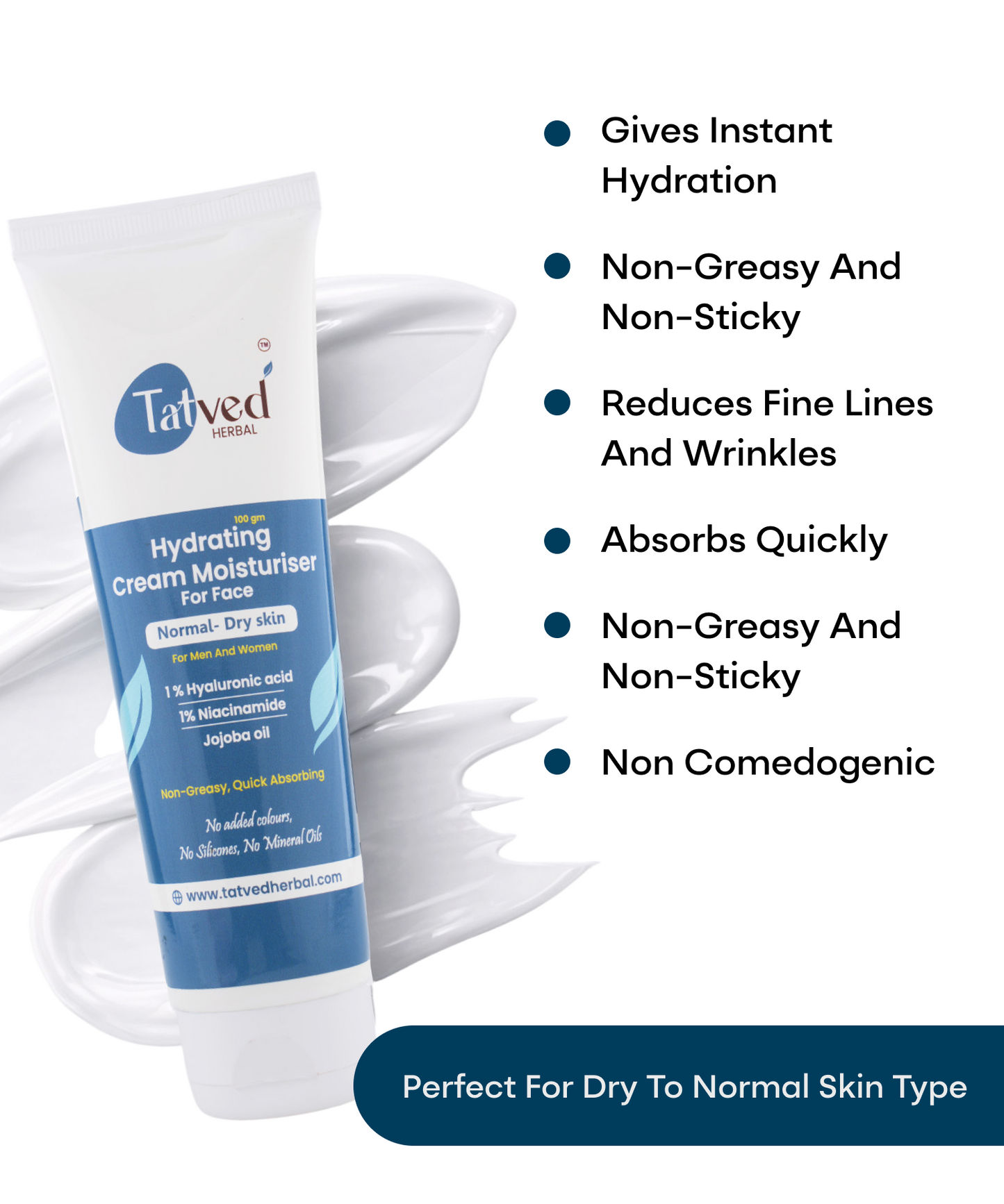 Hydrating Cream Moisturiser by Tatved Herbal